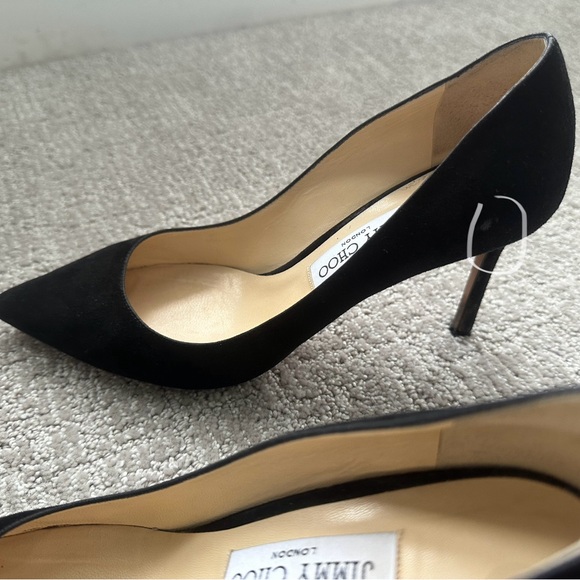 Jimmy Choo Black Suede High Heels Stiletto Pointed Pumps Size 39,Beautiful Cond. - Picture 12 of 15